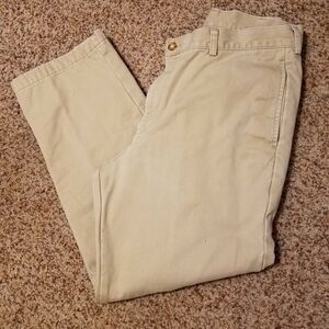 L L Bean Natural Fit Fleece Lined Tan Pants Size 33X29